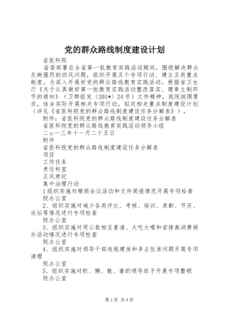 2024年党的群众路线制度建设计划