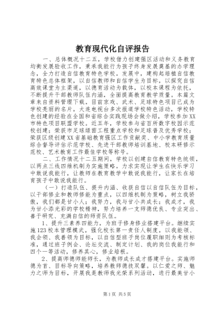 2024年教育现代化自评报告