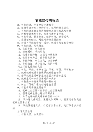 2024年节能宣传周标语