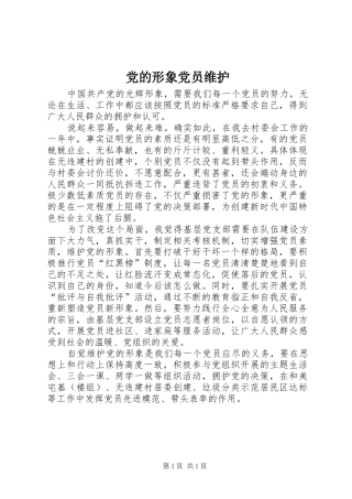 2024年党的形象党员维护