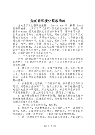 2024年党的意识淡化整改措施
