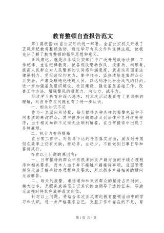 2024年教育整顿自查报告范文