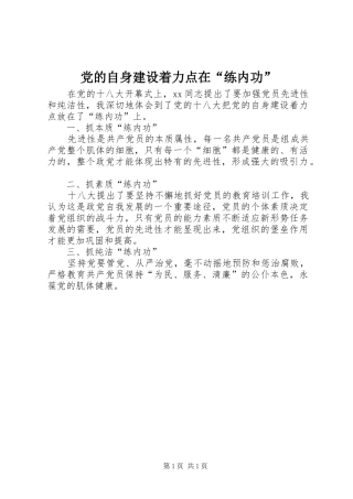 2024年党的自身建设着力点在练内功
