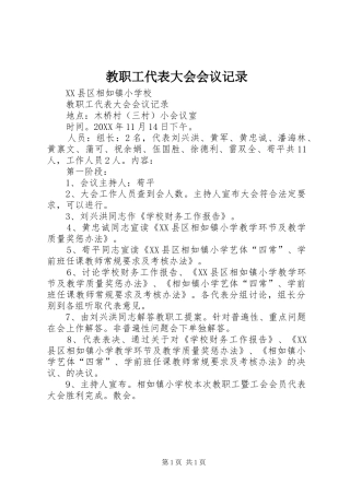 2024年教职工代表大会会议记录