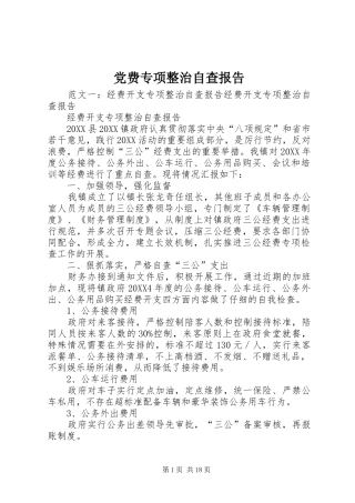 2024年党费专项整治自查报告