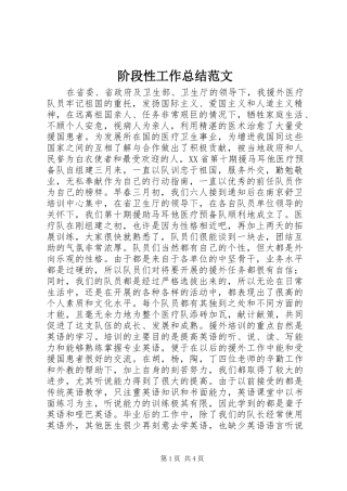 2024年阶段性工作总结范文