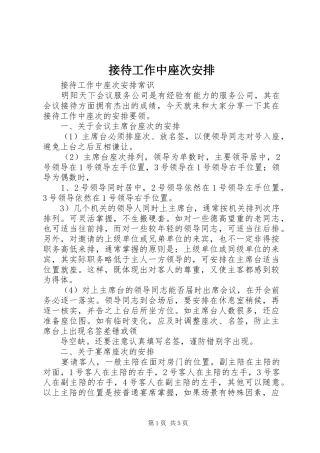 2024年接待工作中座次安排