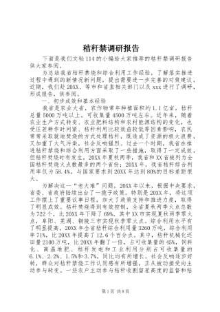 2024年秸秆禁调研报告