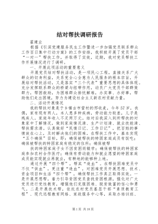 2024年结对帮扶调研报告