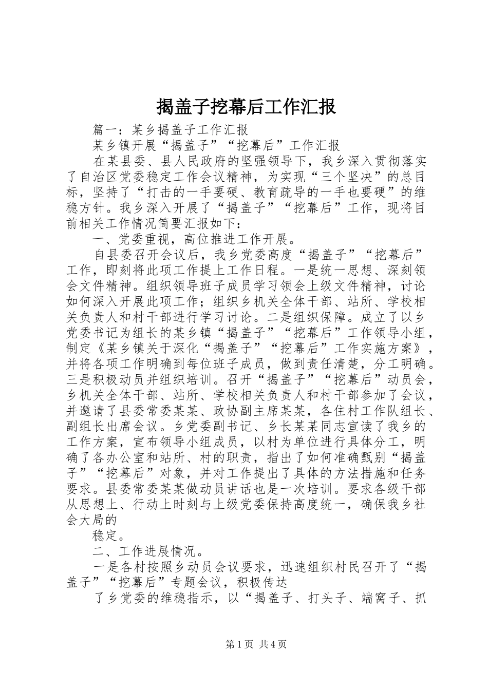 2024年揭盖子挖幕后工作汇报_第1页