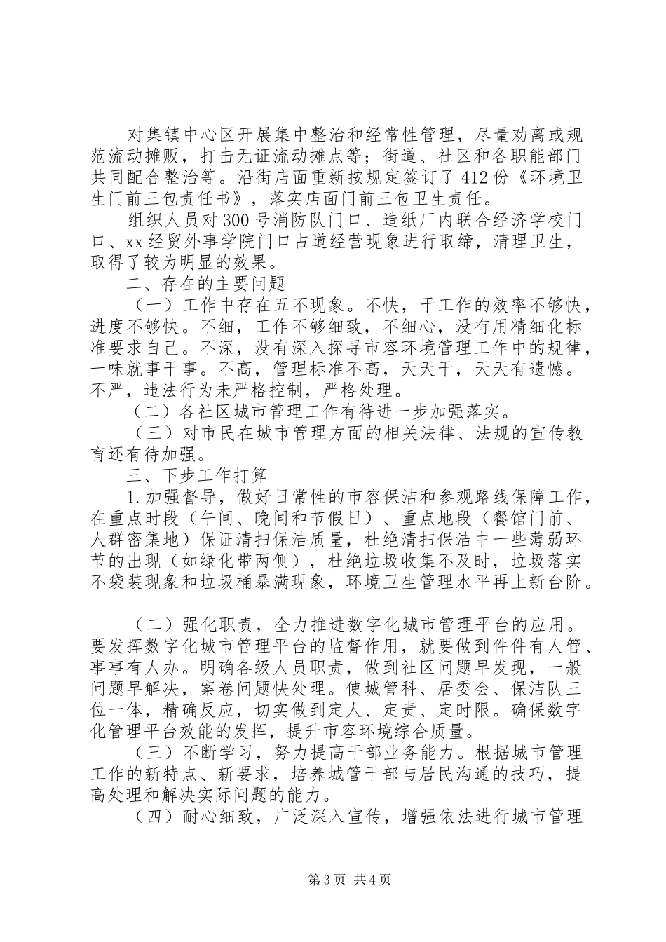 2024年街道办城市管理科年度工作总结_第3页