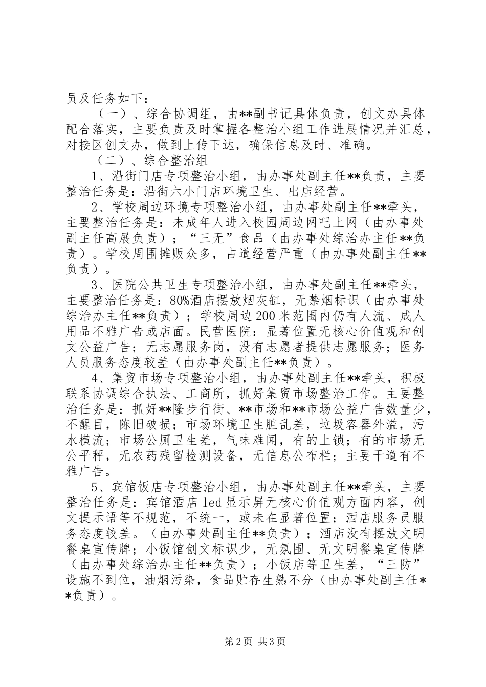 2024年街道办创文工作专项整治方案_第2页