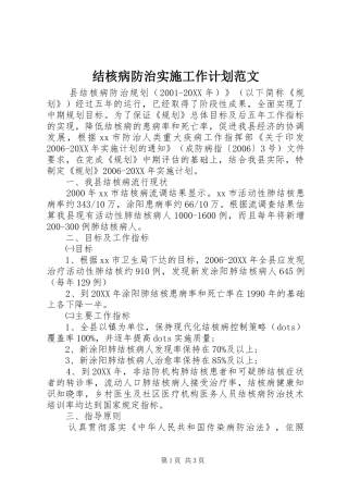2024年结核病防治实施工作计划范文