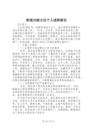 2024年街道办副主任个人述职报告