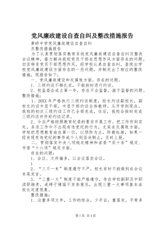 2024年党风廉政建设自查自纠及整改措施报告
