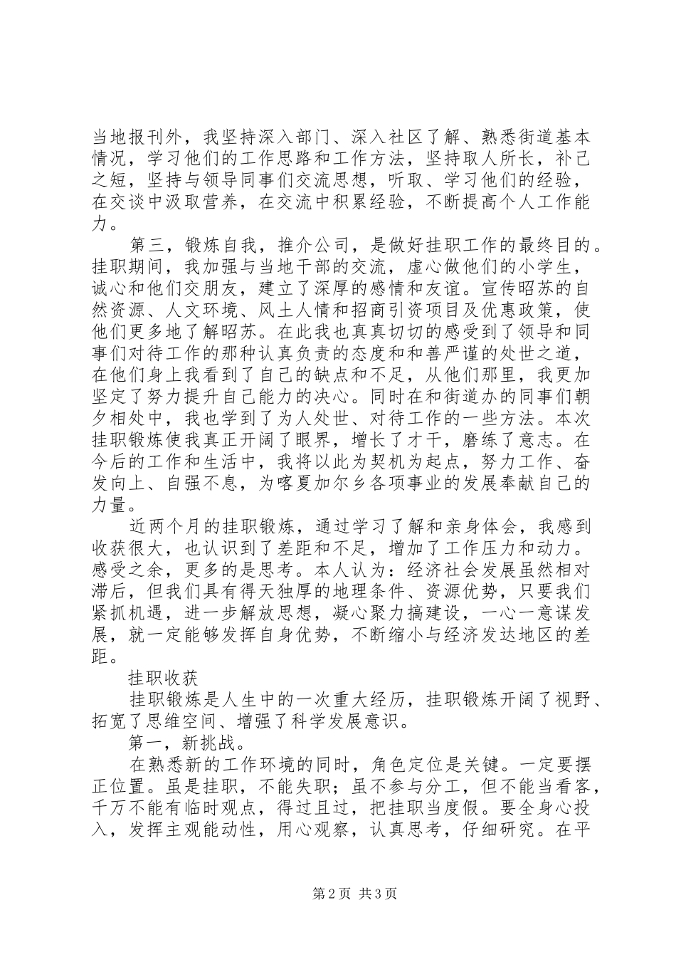 2024年街道办事处挂职工作心得体会_第2页