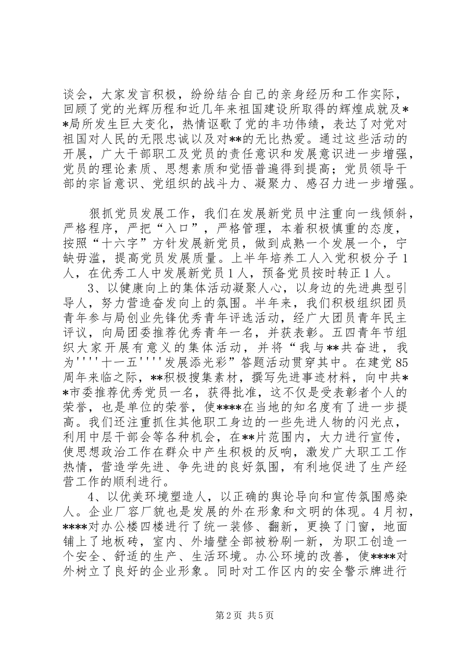 2024年党工委半年工作总结_第2页