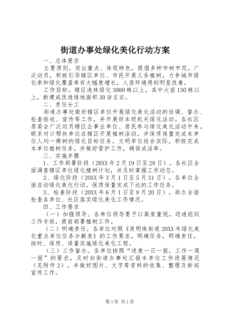2024年街道办事处绿化美化行动方案