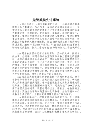 2024年党管武装先进事迹