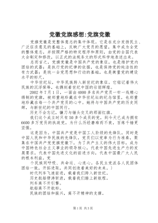 2024年党徽党旗感想党旗党徽