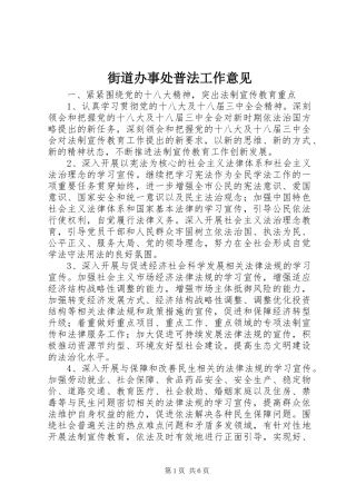 2024年街道办事处普法工作意见