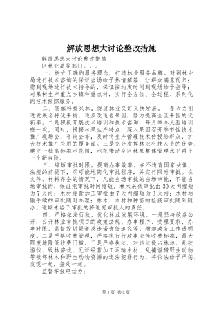 2024年解放思想大讨论整改措施