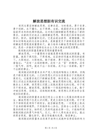 2024年解放思想胆有识交流
