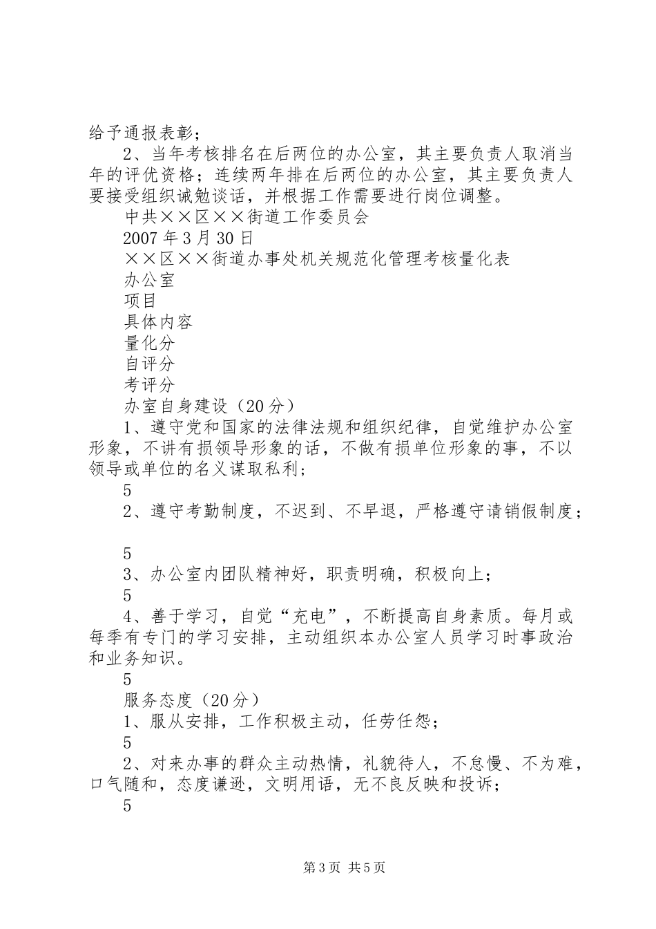 2024年街道办事处推进机关作风建设考核办法_第3页