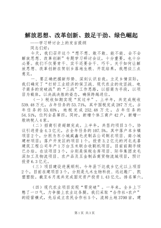 2024年解放思想改革创新鼓足干劲绿色崛起