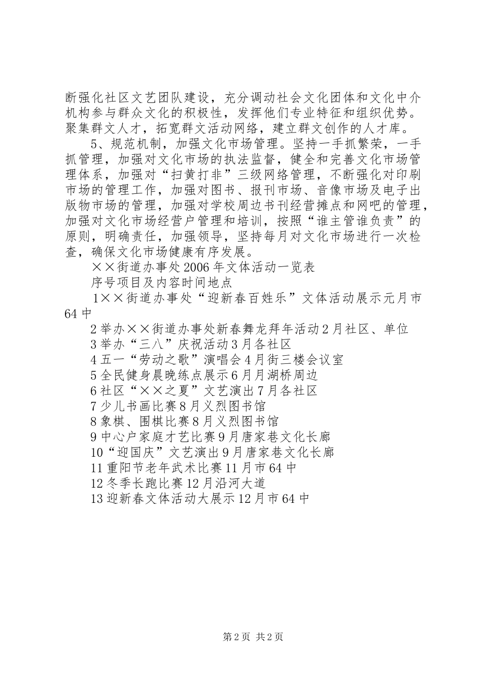 2024年街道办事处文化体育工作要点_第2页