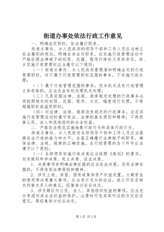 2024年街道办事处依法行政工作意见