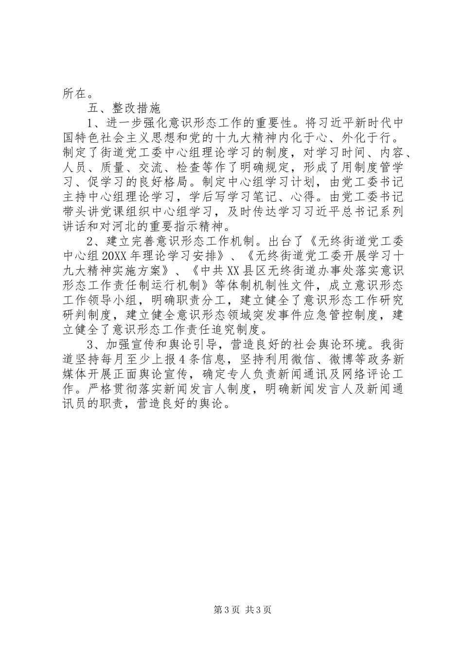 2024年街道办意识形态专题报告_第3页