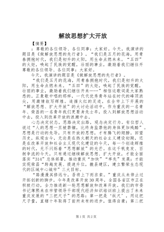 2024年解放思想扩大开放