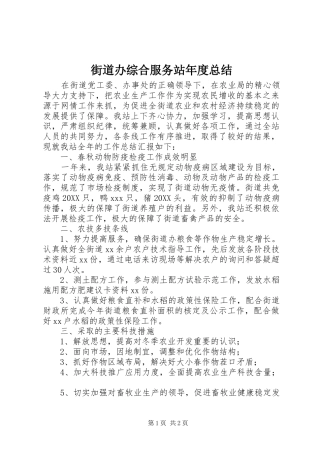 2024年街道办综合服务站年度总结