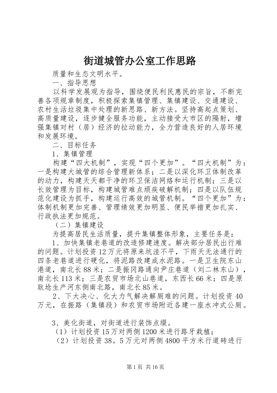 2024年街道城管办公室工作思路_第1页