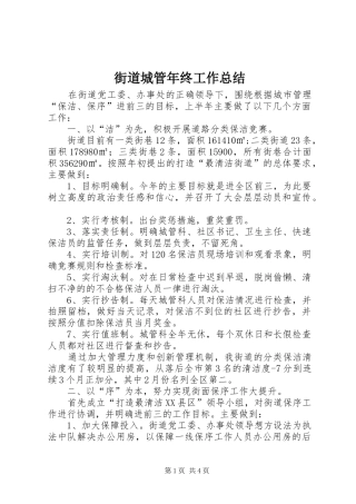 2024年街道城管年终工作总结