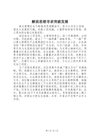 2024年解放思想寻求突破发展