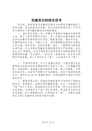 2024年党廉责任制落实思考
