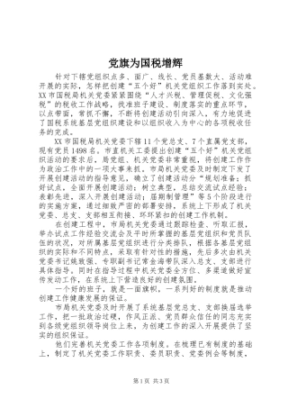 2024年党旗为国税增辉