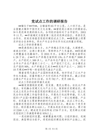 2024年党试点工作的调研报告