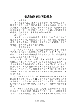 2024年街道妇联庭院整治报告