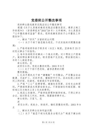 2024年党委班公开整改事项