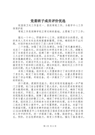 2024年党委班子成员评价优选