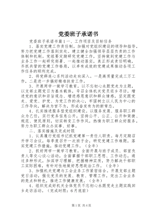 2024年党委班子承诺书