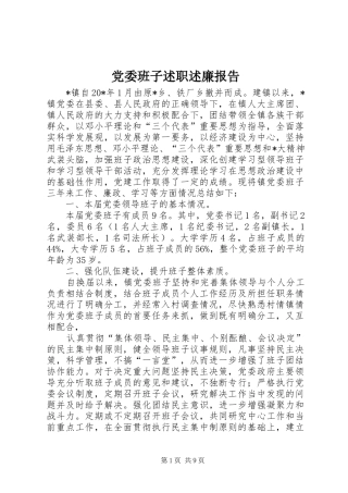 2024年党委班子述职述廉报告