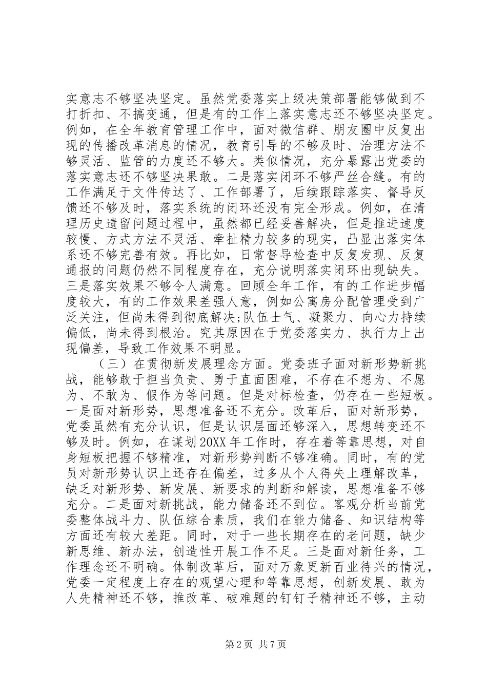 2024年党委对照检查材料_第2页