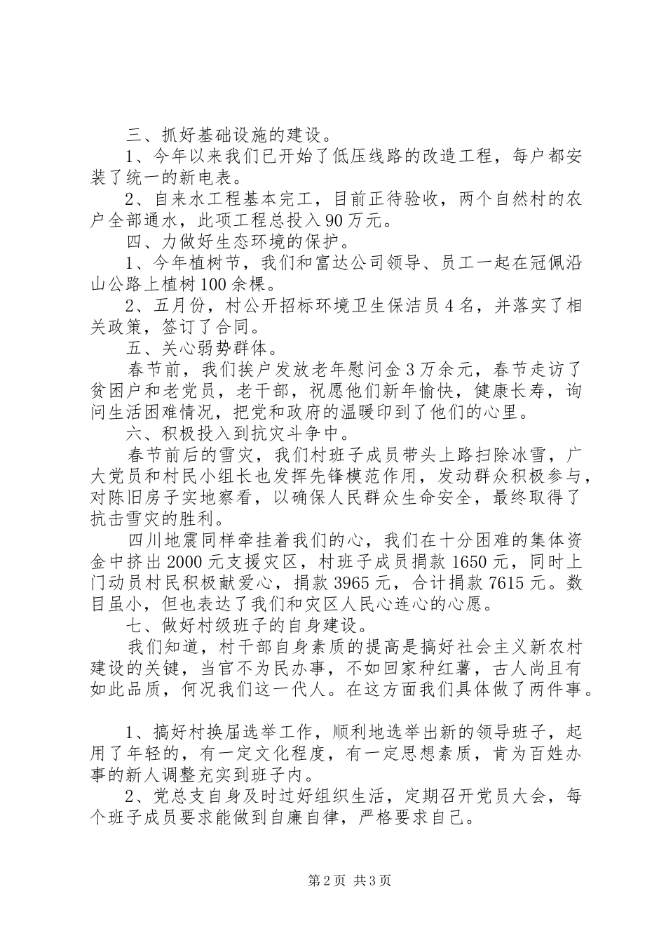 2024年金冠村党总支工作汇报_第2页