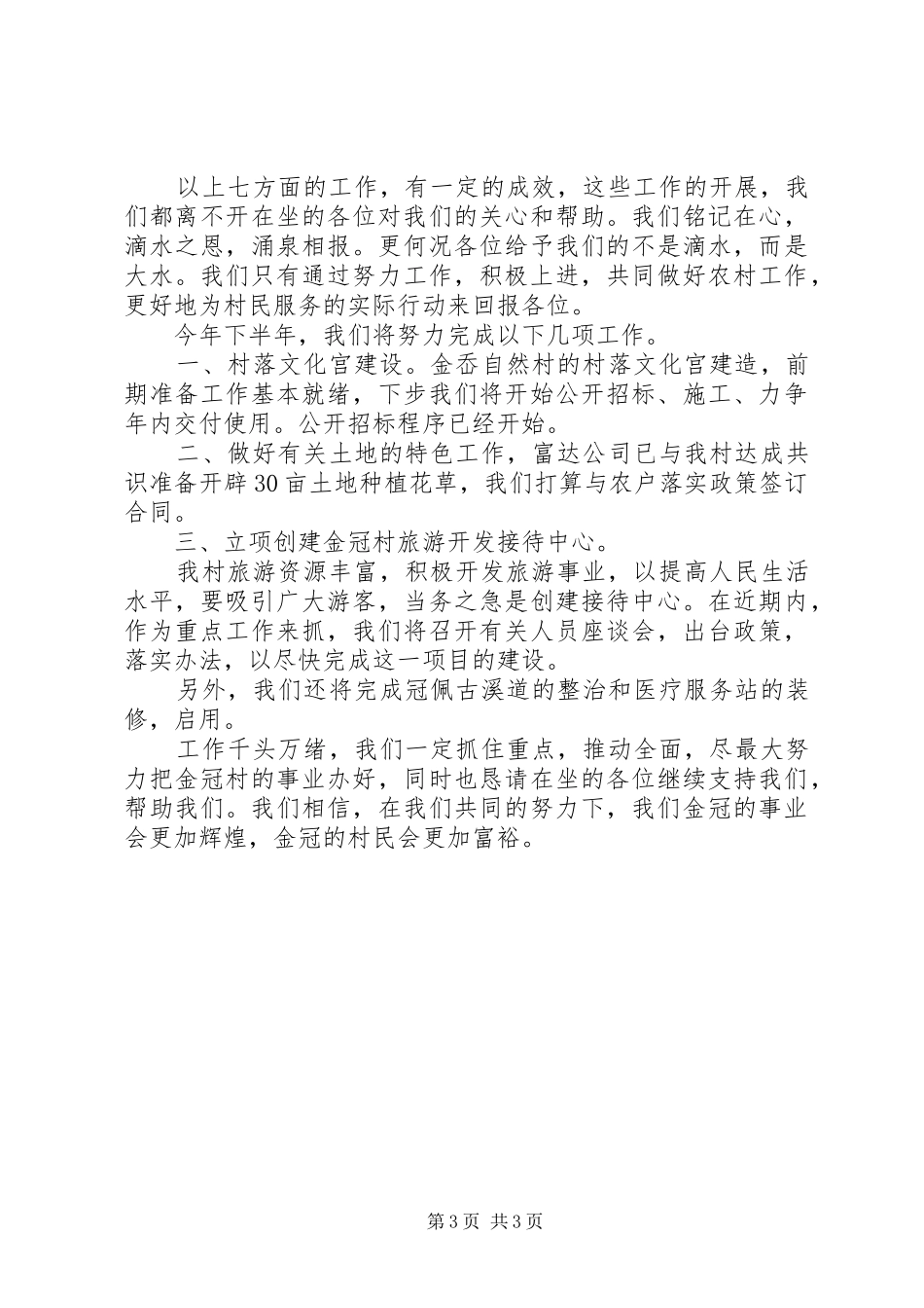 2024年金冠村党总支工作汇报_第3页