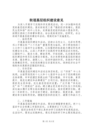 2024年街道基层组织建设意见