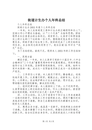 2024年街道计生办个人年终总结
